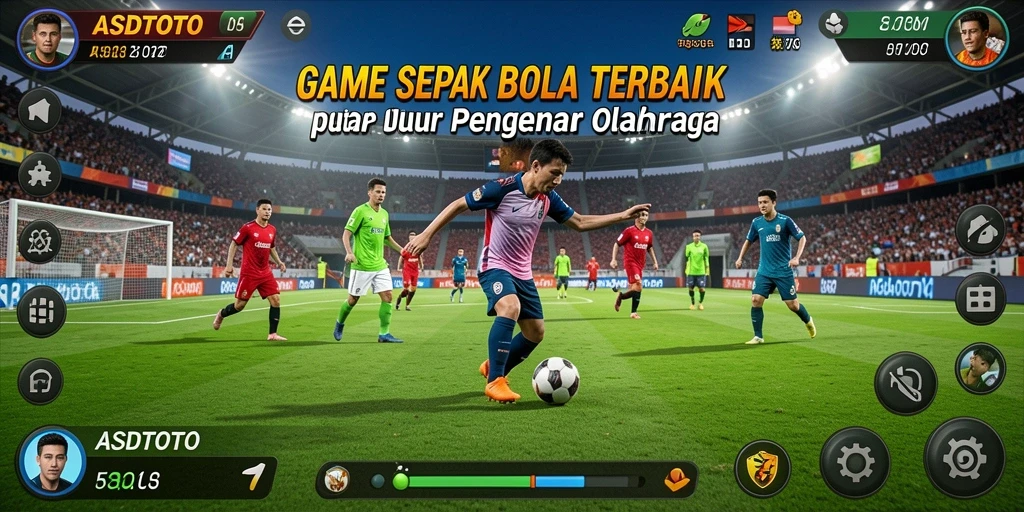 Tampilan gameplay ASDTOTO dengan aksi seru sepak bola.
