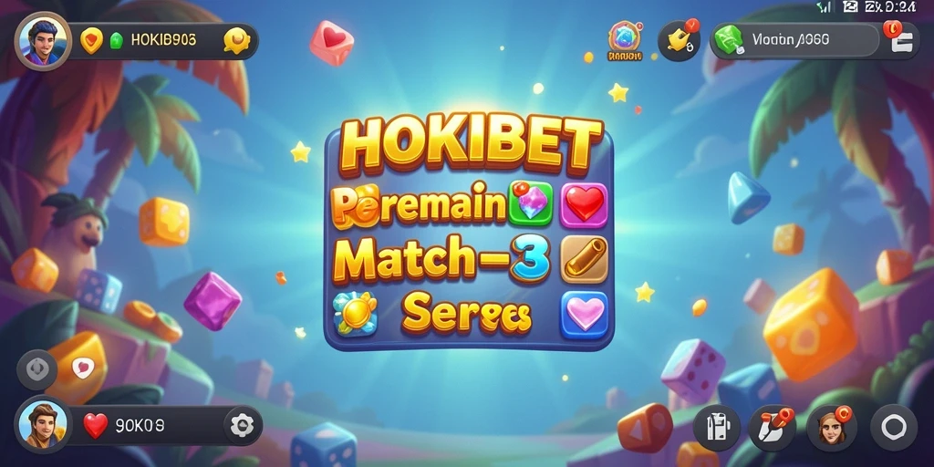 Screenshot utama HOKIBET menampilkan gameplay menyenangkan dalam mencocokkan elemen.