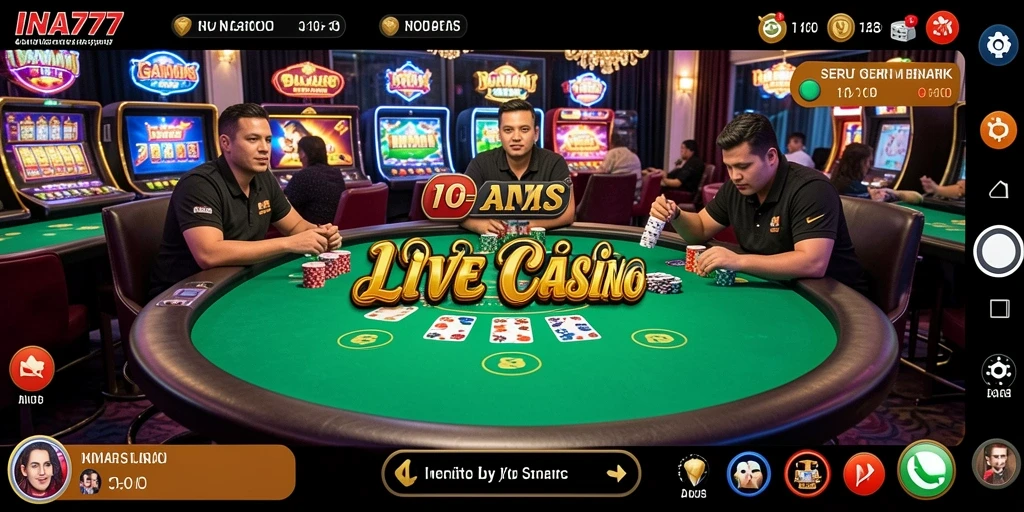 Tampilan gameplay menarik dari aplikasi Live Casino INA777.