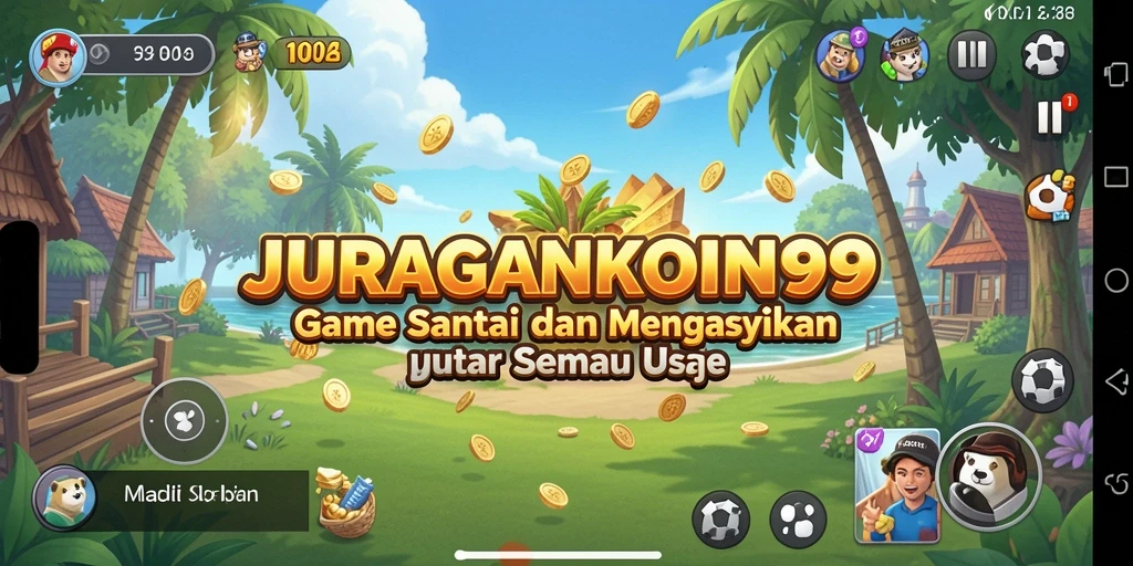Tampilan gameplay JURAGANKOIN99 yang cerah dan menarik.