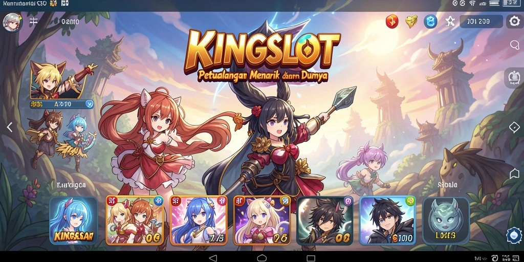 Tampilan menarik dari gameplay KINGSLOT dengan karakter anime.