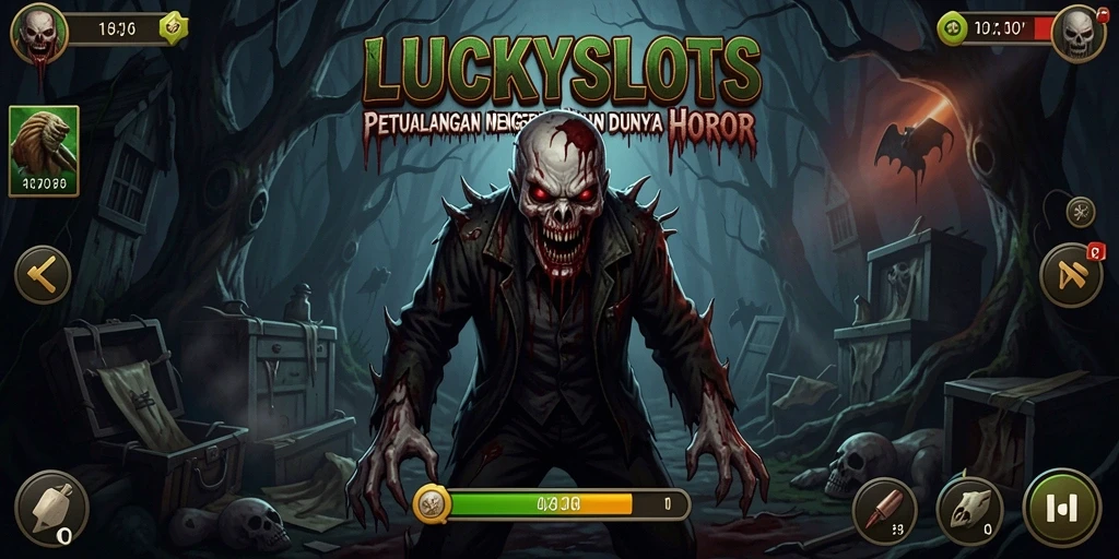 Screenshot LUCKYSLOTS menampilkan intensitas gameplay horror yang mendebarkan.