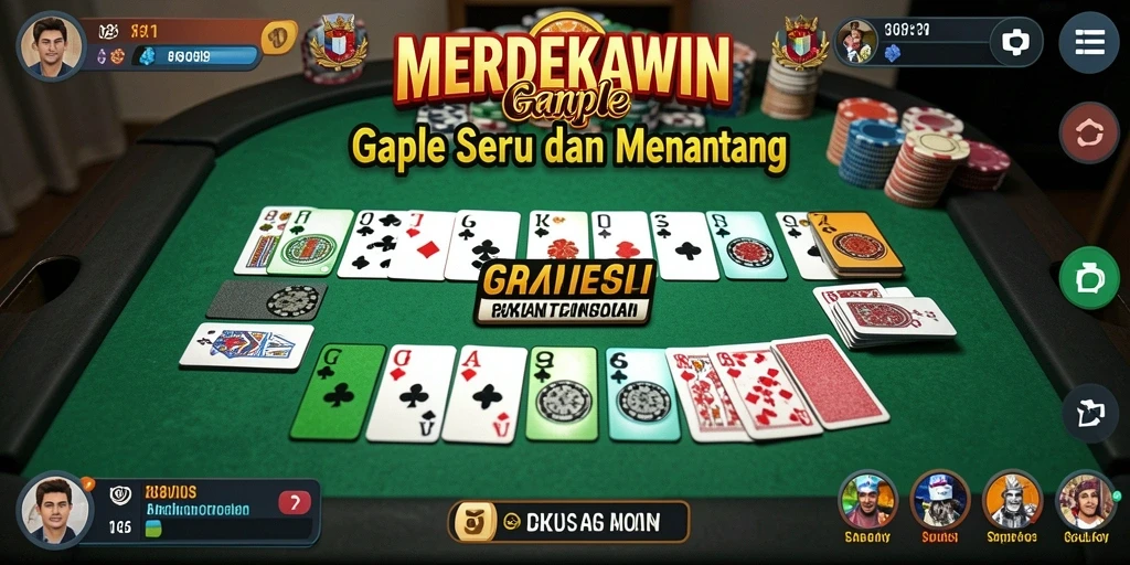 Tampilan gameplay seru dalam game Gaple MERDEKAWIN.