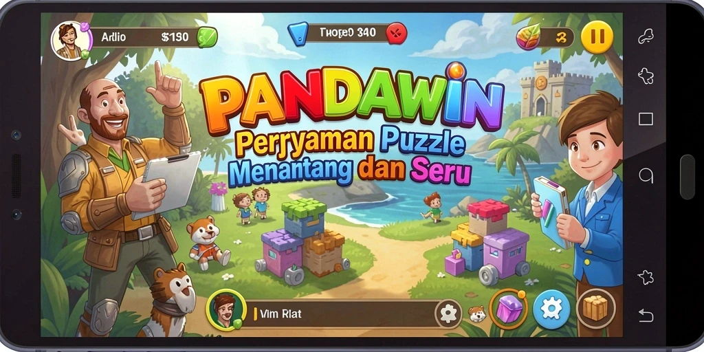 Screenshot PANDAWIN menampilkan momen mendebarkan dalam menyelesaikan puzzle.