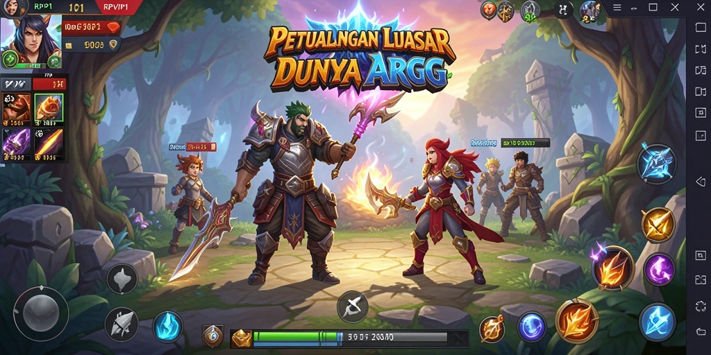 Tangkapan layar gameplay menampilkan pertarungan epik dalam RPVIP1.