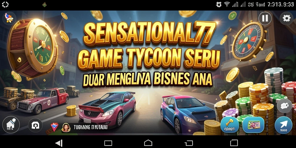 Tangkapan layar gameplay SENSATIONAL77 yang menunjukkan pengelolaan bisnis.