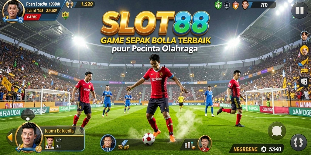 Tangkapan layar gameplay SLOT88 yang menampilkan aksi sepak bola seru.