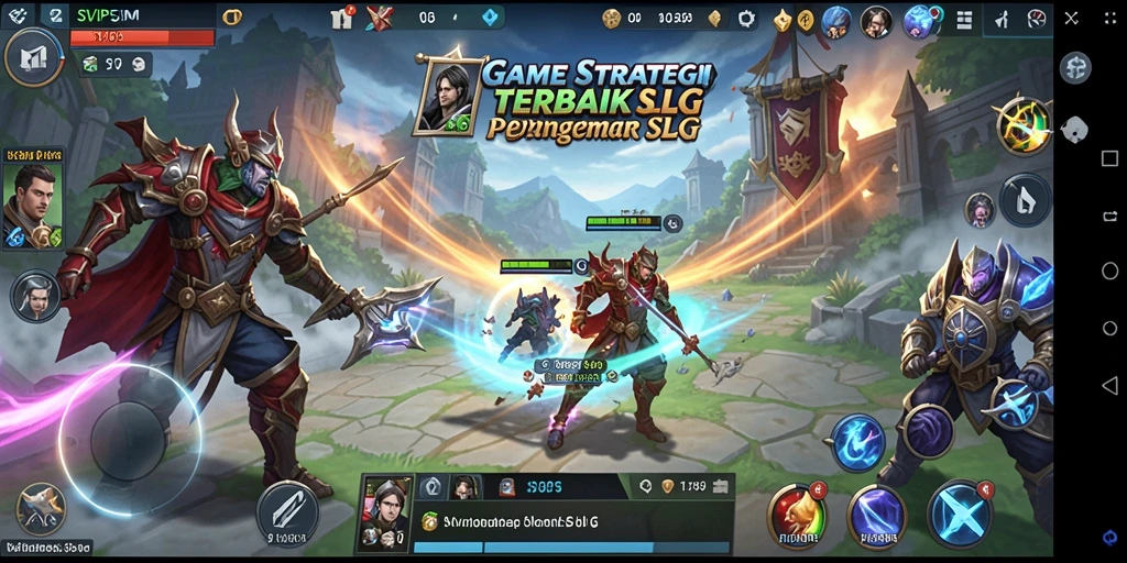 Tangkapan layar gameplay SVIP5 menampilkan pertempuran seru di arena SLG.