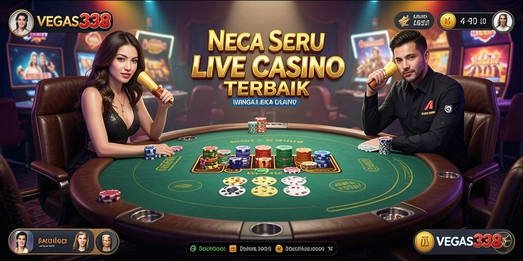 Tampilan menarik dari gameplay Live Casino di VEGAS338.
