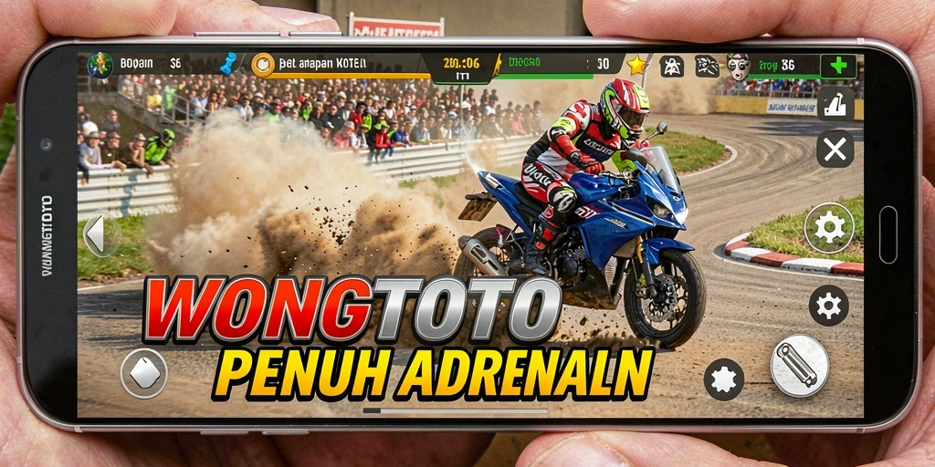 Tampilan gameplay balapan motor yang mendebarkan di WONGTOTO.